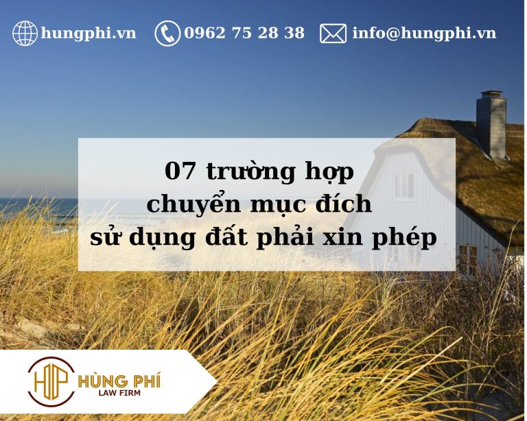 07 trường hợp chuyển mục đích sử dụng đất phải xin phép