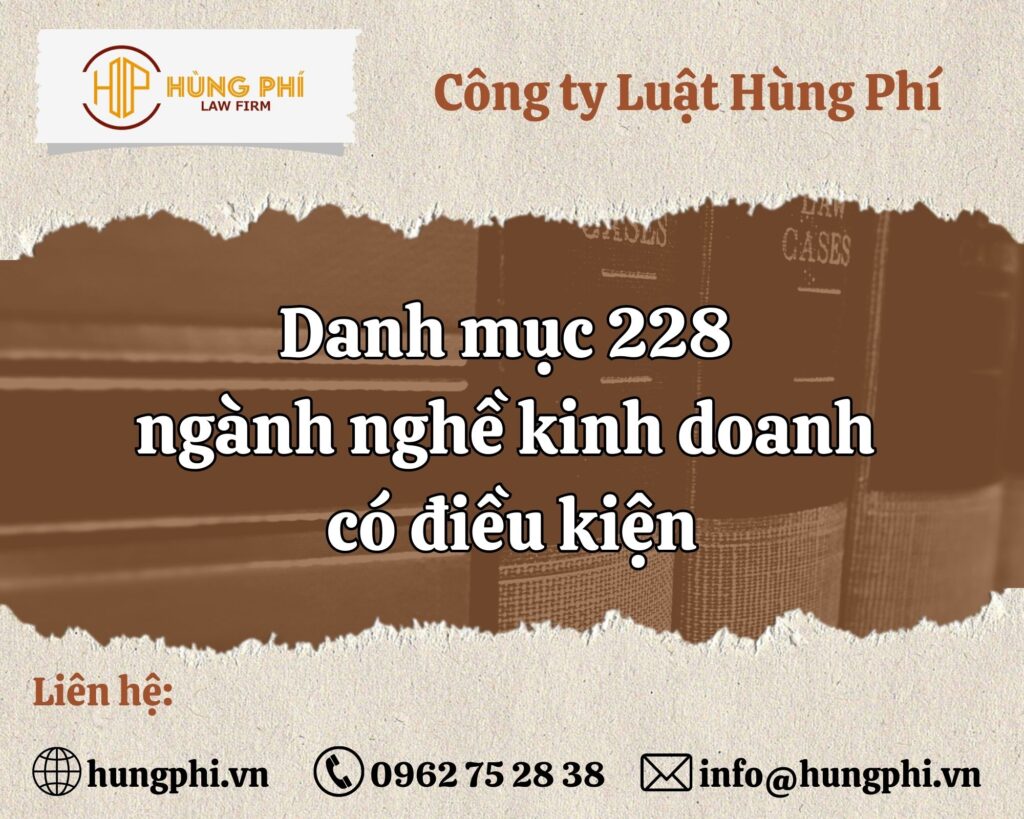 Danh mục 228 ngành nghề kinh doanh có điều kiện