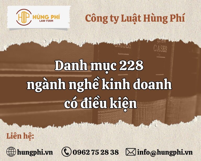 Danh mục 228 ngành nghề kinh doanh có điều kiện