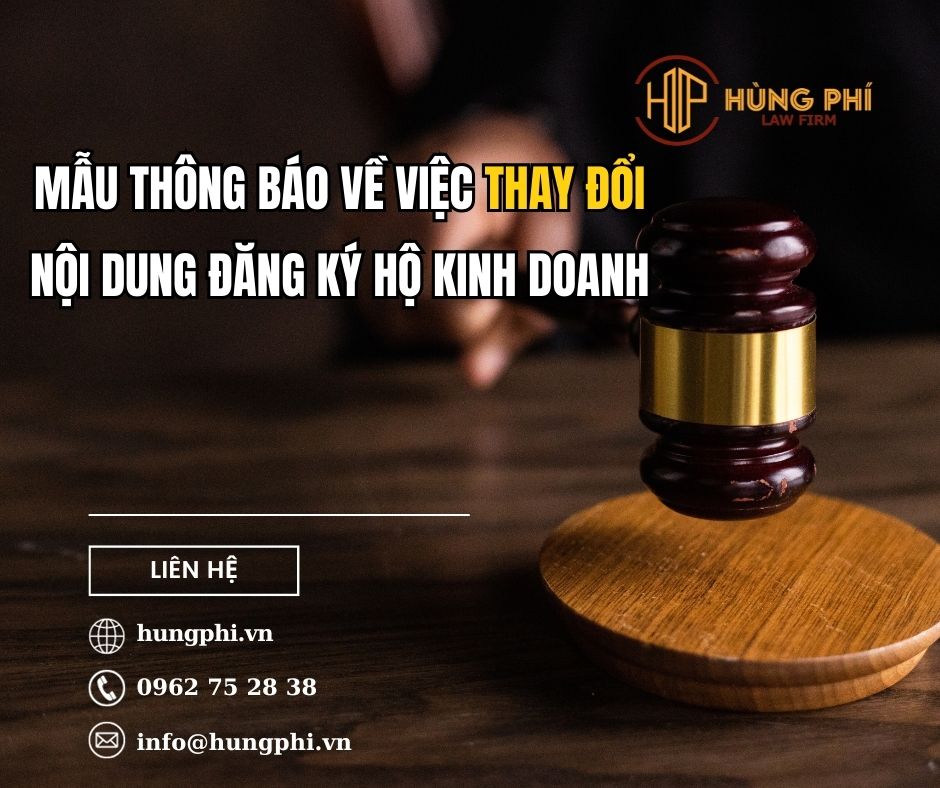 Mẫu thông báo về việc thay đổi nội dung đăng ký hộ kinh doanh