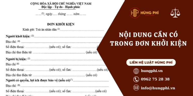 Nội dung cần có trong đơn khởi kiện