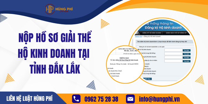 Nộp hồ sơ giải thể Hộ kinh doanh tại Tỉnh Đắk Lắk