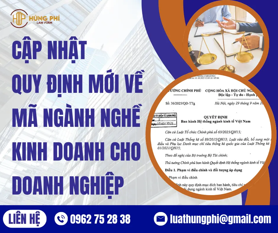 CẬP NHẬT QUY ĐỊNH MỚI VỀ MÃ NGÀNH NGHỀ KINH DOANH CHO DOANH NGHIỆP