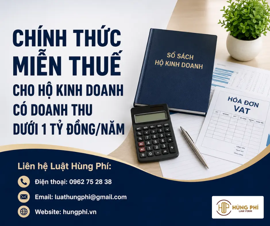 CHÍNH THỨC MIỄN THUẾ CHO HỘ KINH DOANH CÓ DOANH THU DƯỚI 1 TỶ ĐỒNG/NĂM