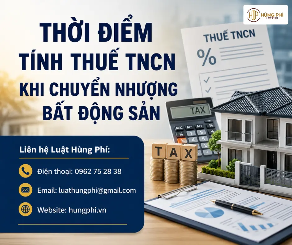 THỜI ĐIỂM TÍNH THUẾ TNCN KHI CHUYỂN NHƯỢNG BẤT ĐỘNG SẢN