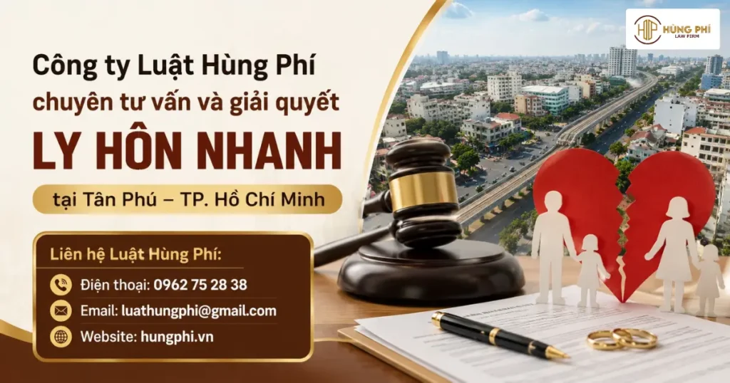 Công ty Luật Hùng Phí chuyên tư vấn và giải quyết ly hôn nhanh, hiệu quả tại Tân Phú – TP. Hồ Chí Minh