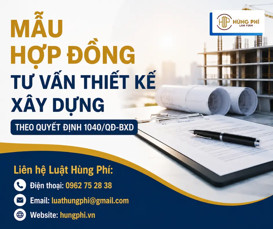 MẪU HỢP ĐỒNG TƯ VẤN THIẾT KẾ XÂY DỰNG THEO QUYẾT ĐỊNH 1040