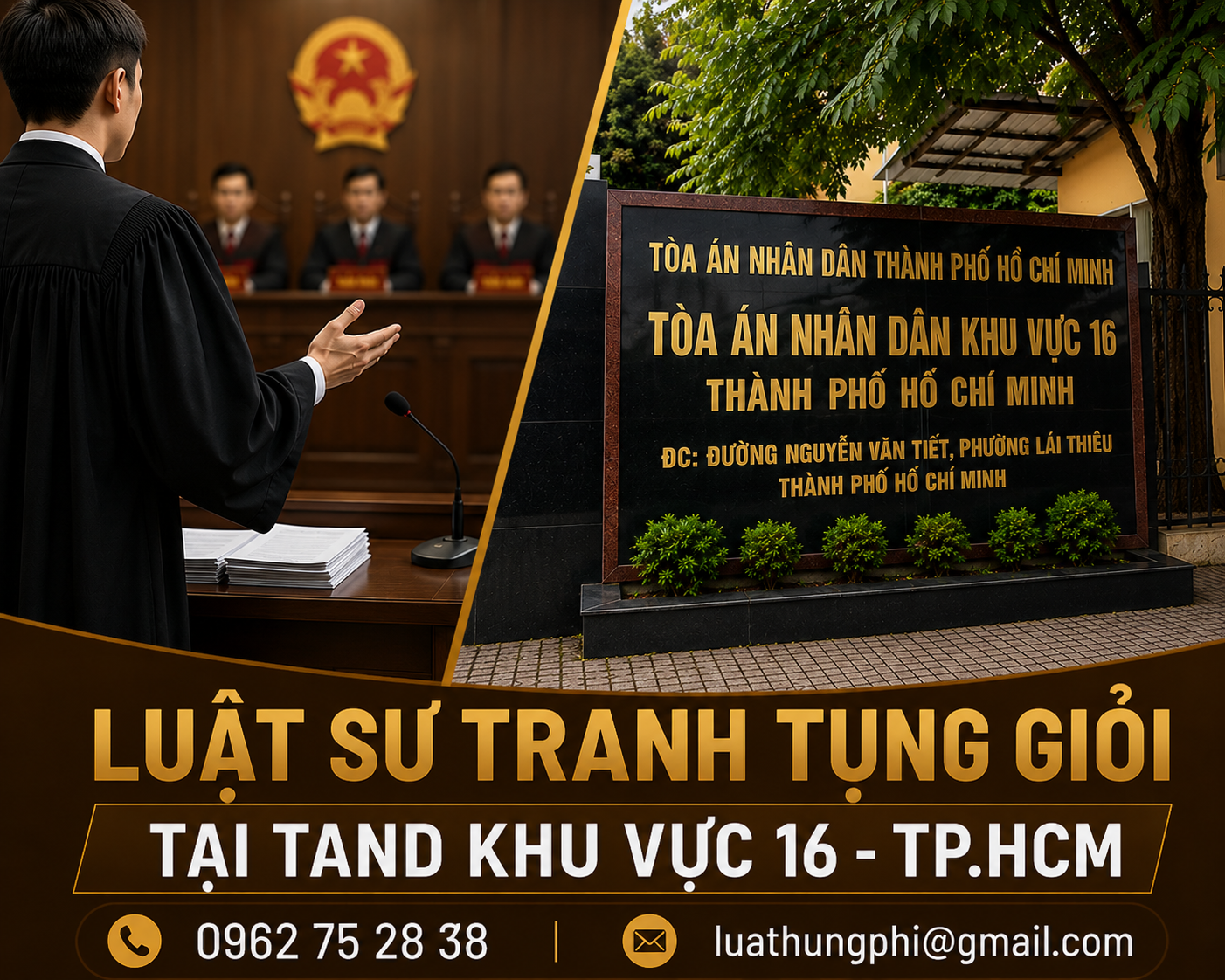 luật sư tranh tụng giỏi tại tòa án khu vực 16 TPHCM